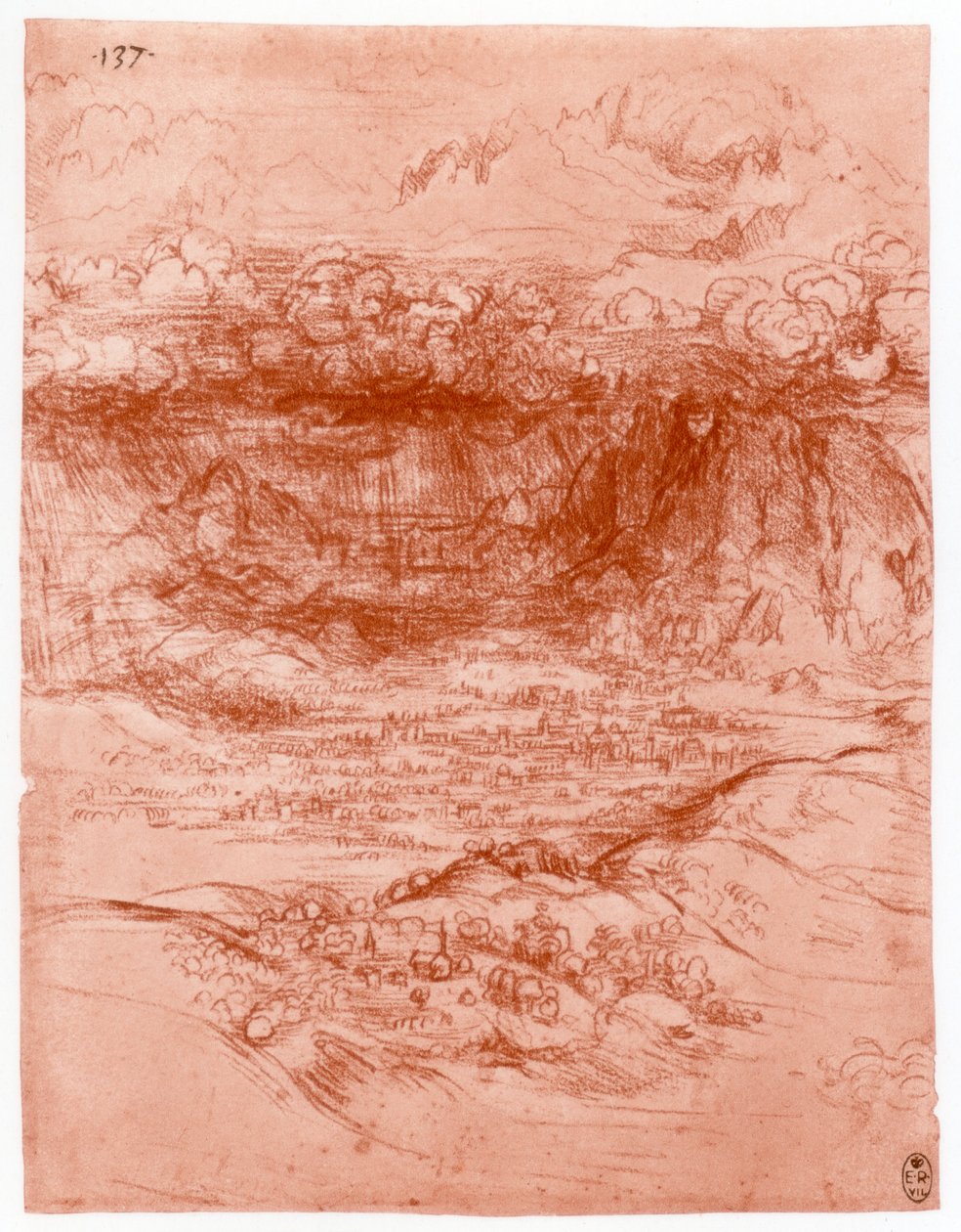 Myrsky Alpeilla, c1503-1505 tekijältä Leonardo da Vinci