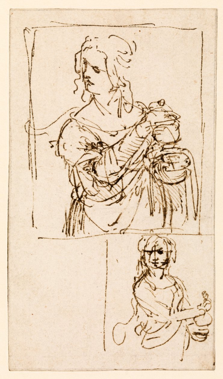 Tutkimuksia Pyhälle Maria Magdaleenalle, 1480 - 1482 noin tekijältä Leonardo da Vinci