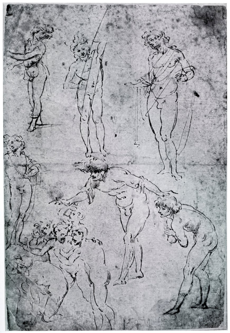 Studies for The Adoration of the Magi, 1400-luku, 1954 tekijältä Leonardo da Vinci