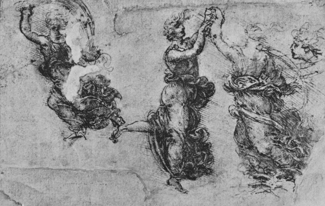 Studies of Dancing Nymphs, c1480 1945 tekijältä Leonardo da Vinci