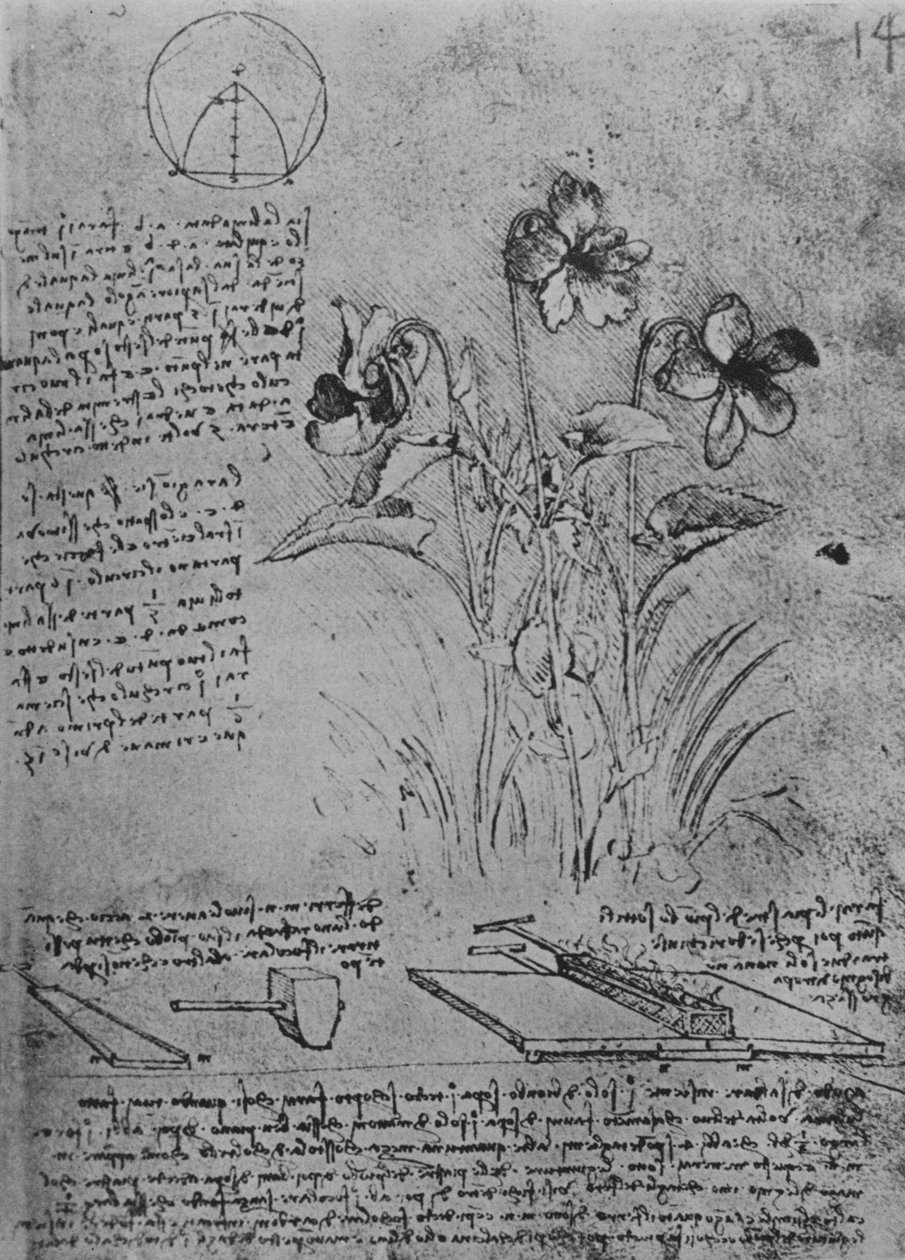 Tutkimuksia alttoviuluista ja lyijykattojen juotosmenetelmistä, c1480 1945 tekijältä Leonardo da Vinci