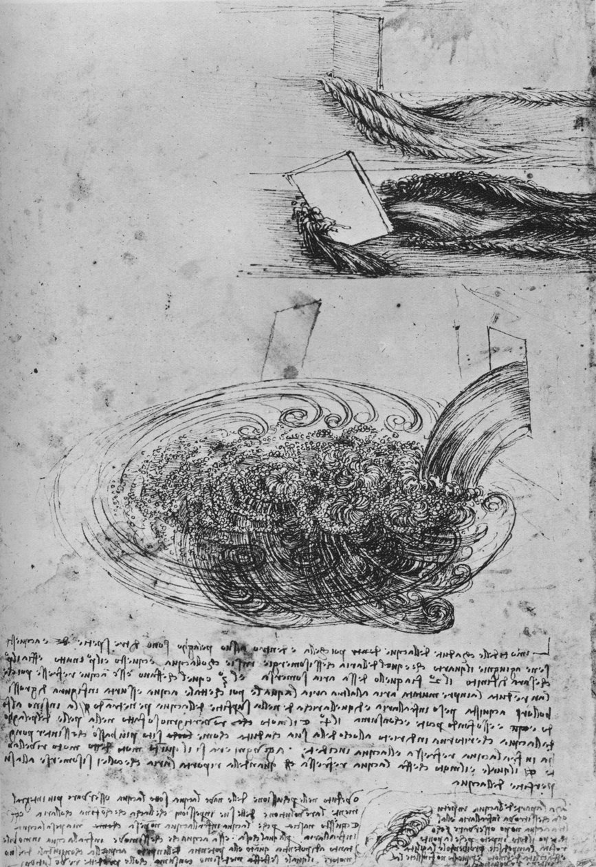 Studies of Water Formations, c1480 1945 tekijältä Leonardo da Vinci