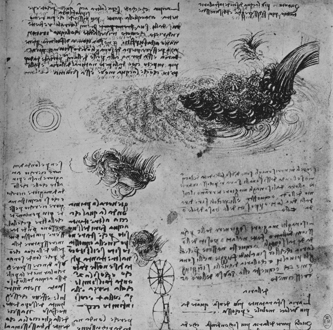 Studies of the Formation of Water in Motion, c1480 1945 tekijältä Leonardo da Vinci