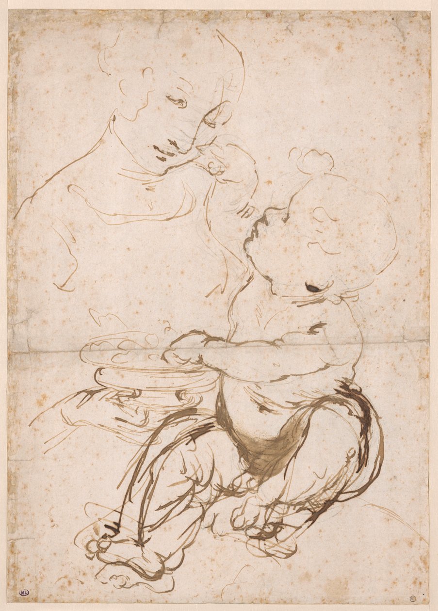 Tutkimus Madonnalle hedelmäkulholla, noin 1478. tekijältä Leonardo da Vinci