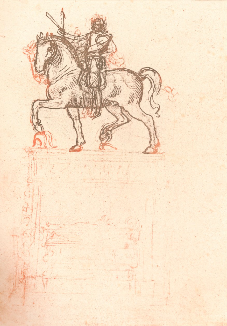 Tutkimus Sforza-monumentille, c1482-c1499 1883 tekijältä Leonardo da Vinci