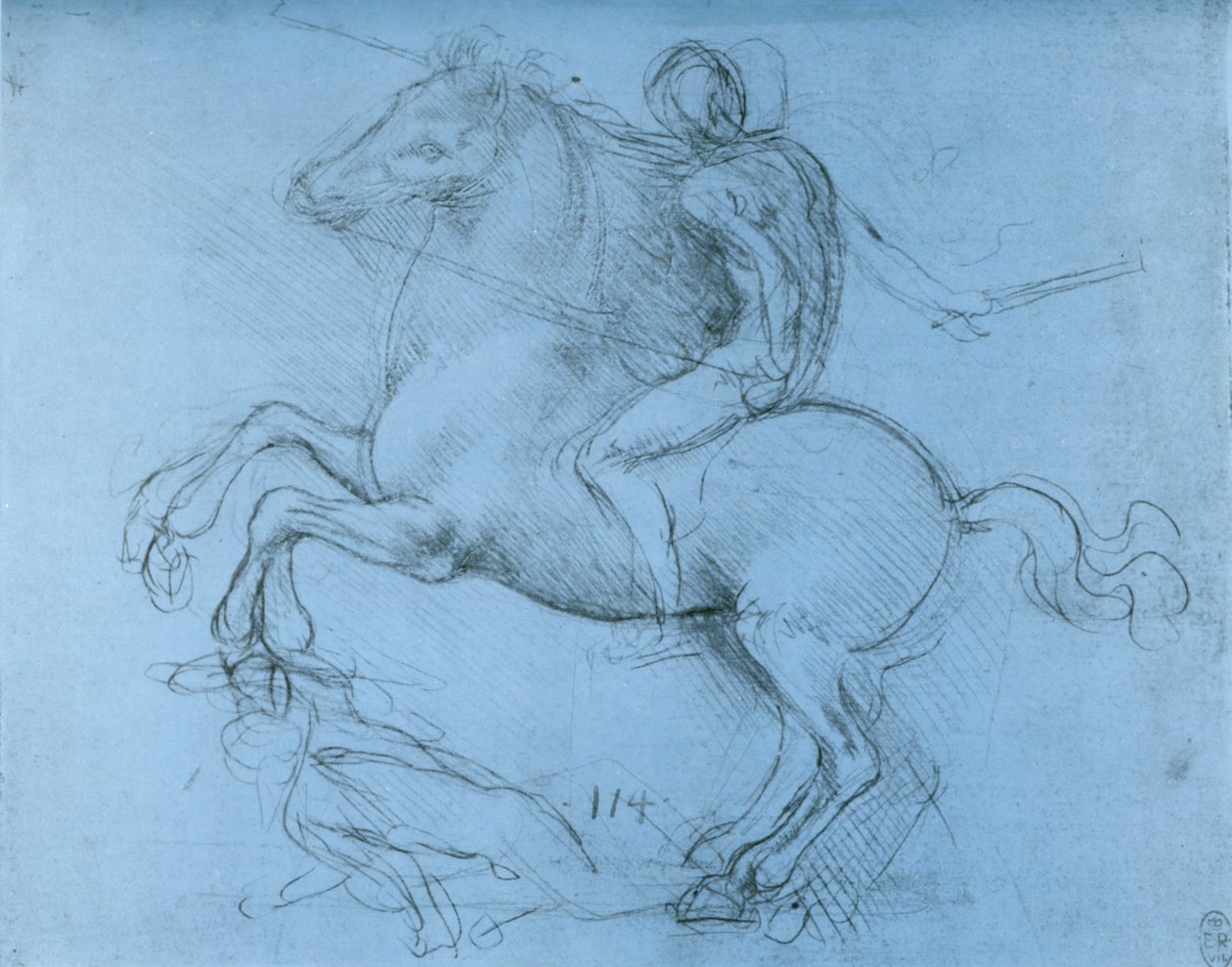 Tutkimus Sforza-monumentille, c1488-1493 1954. tekijältä Leonardo da Vinci
