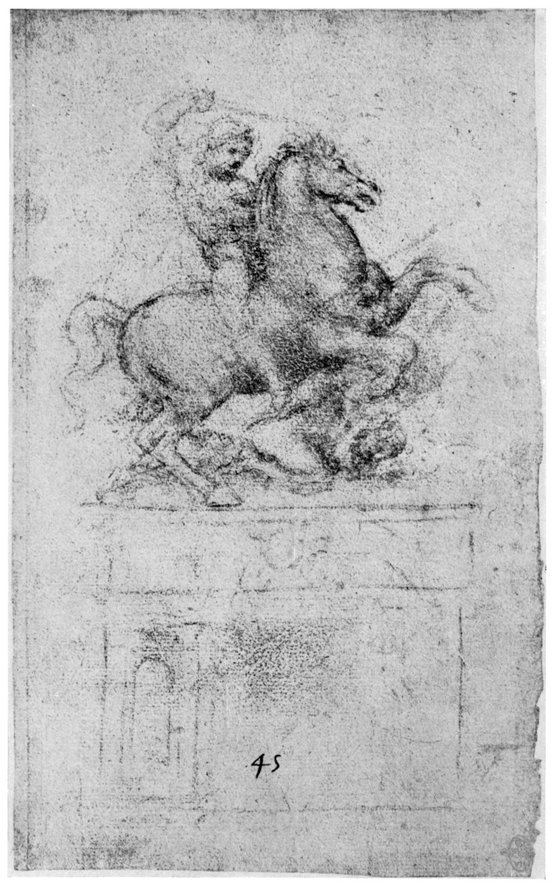 Tutkimus Trivulzio-monumentille, c1508 1954 tekijältä Leonardo da Vinci