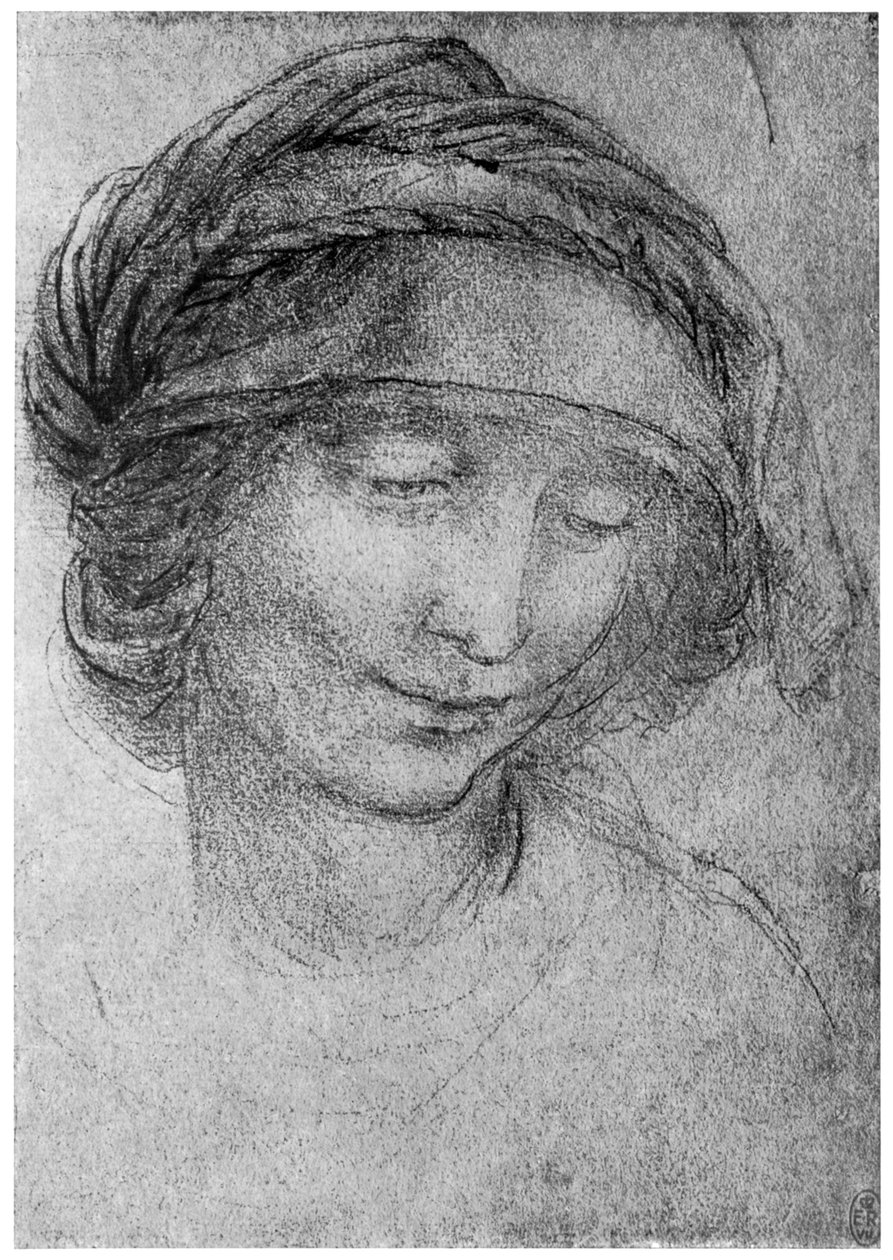 Tutkimus St Annen päällikkölle, c1508 1954 tekijältä Leonardo da Vinci