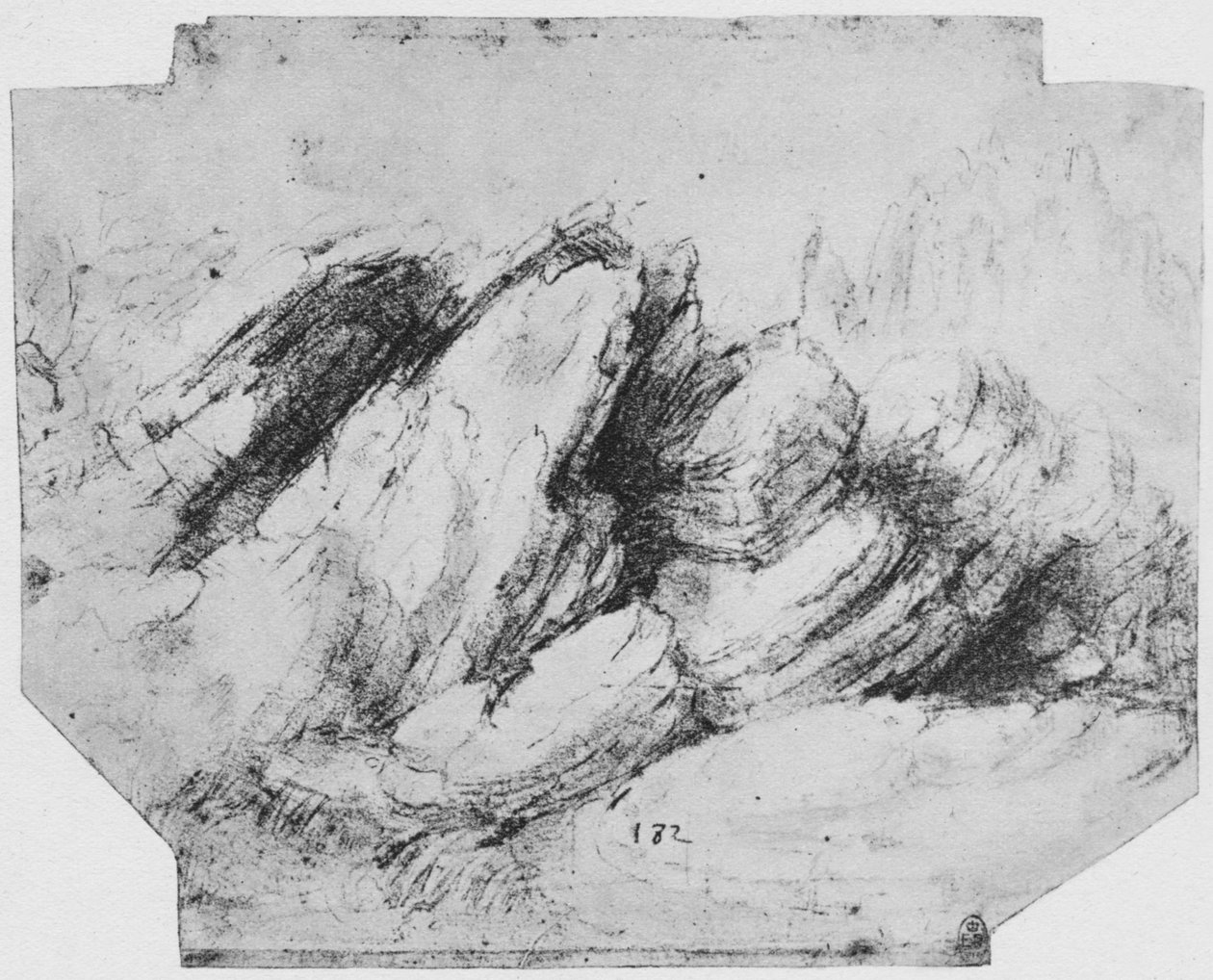Study of Rock Formations, c1480 1945 tekijältä Leonardo da Vinci