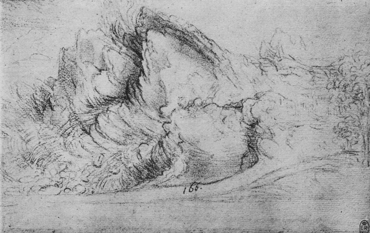 Study of Rock Formations, c1480 1945 tekijältä Leonardo da Vinci