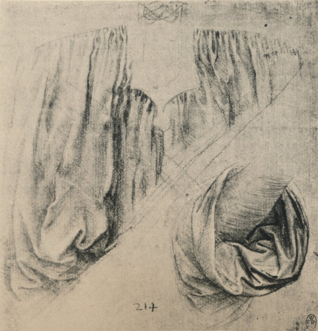 Tutkimus mekon etuosasta ja hihasta, c1480 1945 tekijältä Leonardo da Vinci