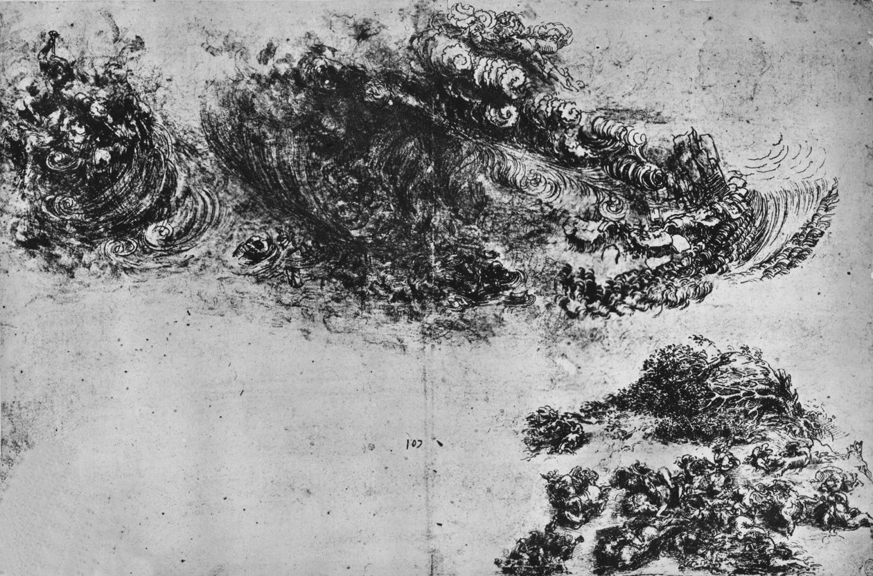 Vedenpaisumus, c1480 1945 tekijältä Leonardo da Vinci