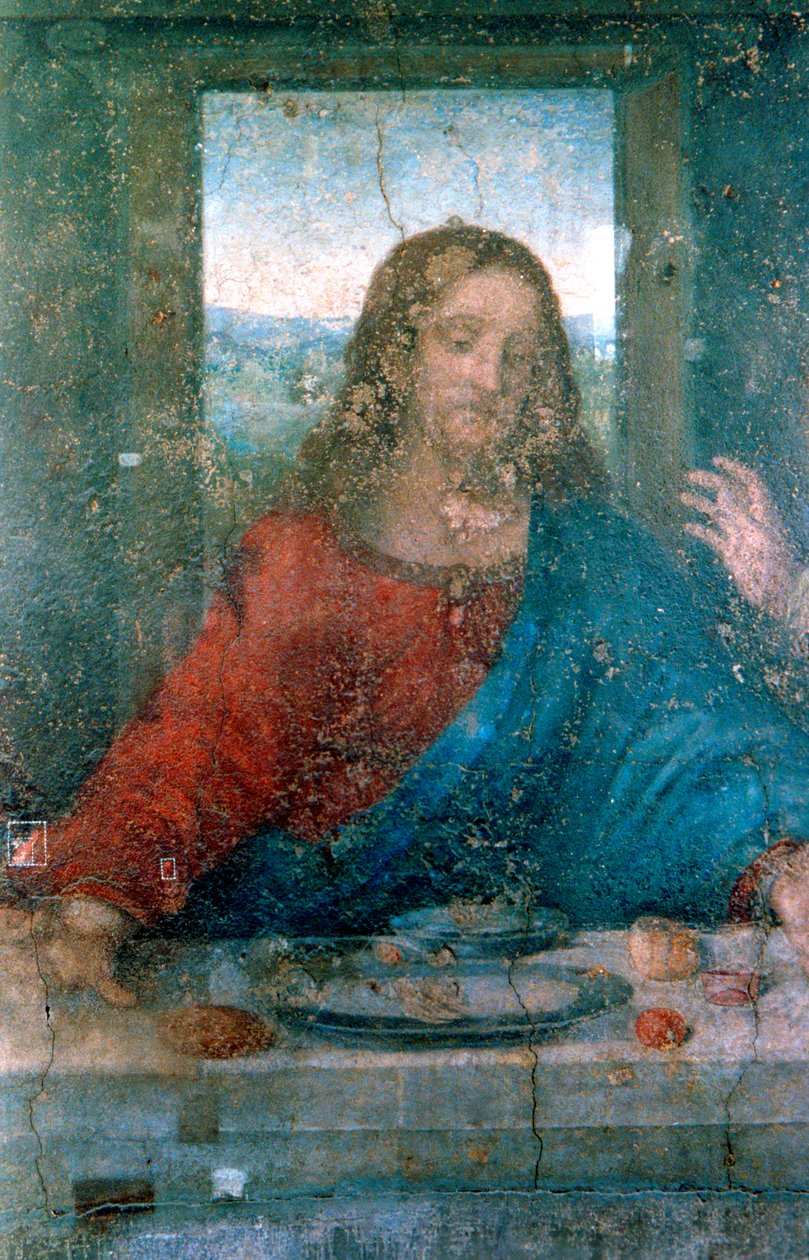 Viimeinen ehtoollinen, Yksityiskohta, 1495-1498 tekijältä Leonardo da Vinci