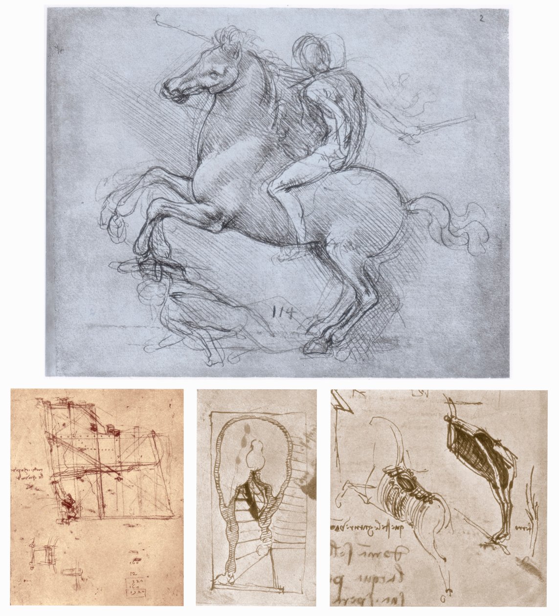 Sforzan muistomerkki, c1488-1493 tekijältä Leonardo da Vinci