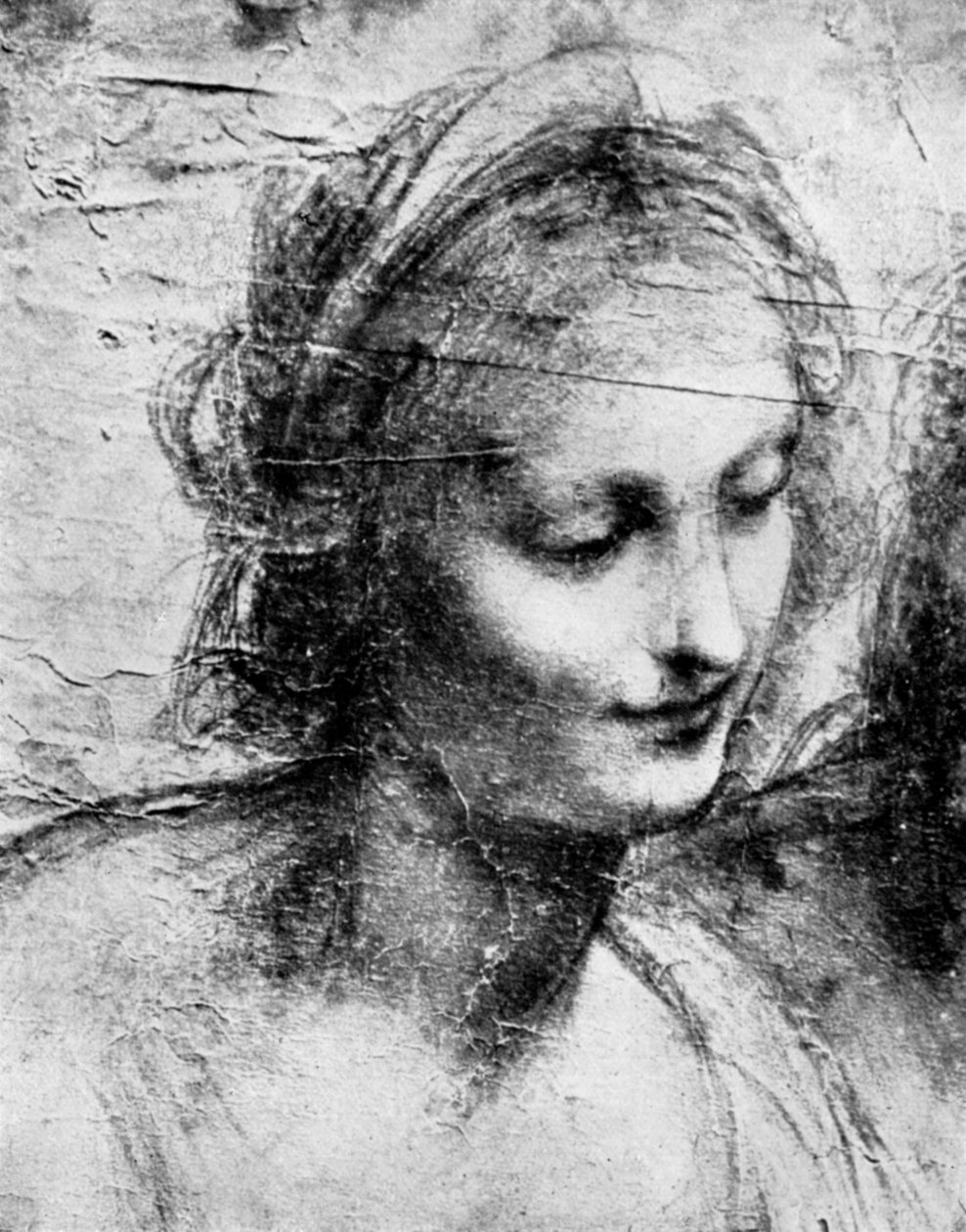 Madonnan pää, 1400-luku 1930-luku. tekijältä Leonardo da Vinci