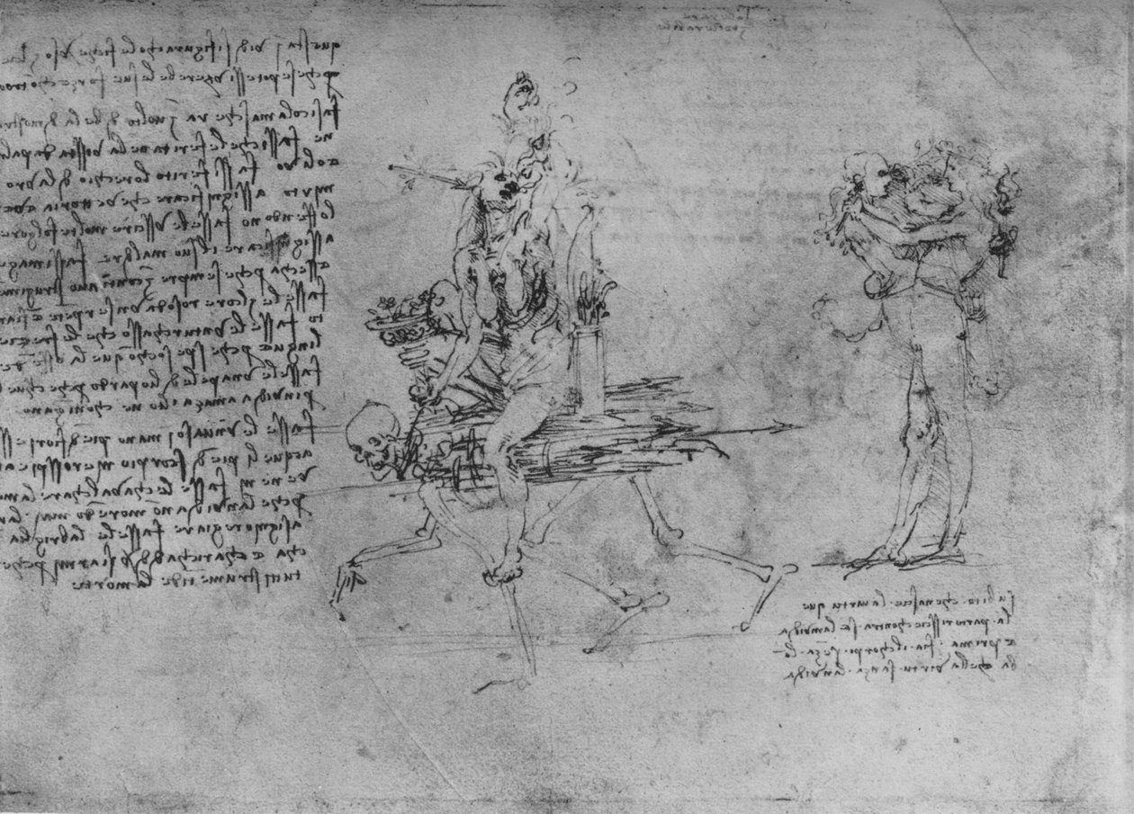 Kaksi kateuden vertauskuvaa, c1480 1945 tekijältä Leonardo da Vinci