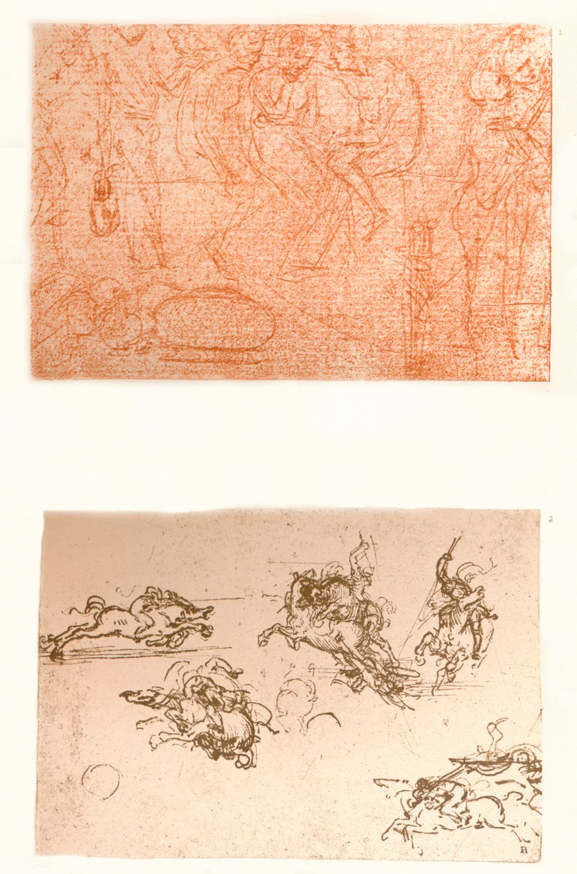 Kaksi piirustusta, c1472-c1519 1883. tekijältä Leonardo da Vinci