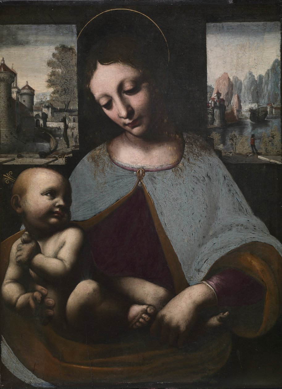 Neitsyt ja lapsi, n. 1500. tekijältä Leonardo da Vinci