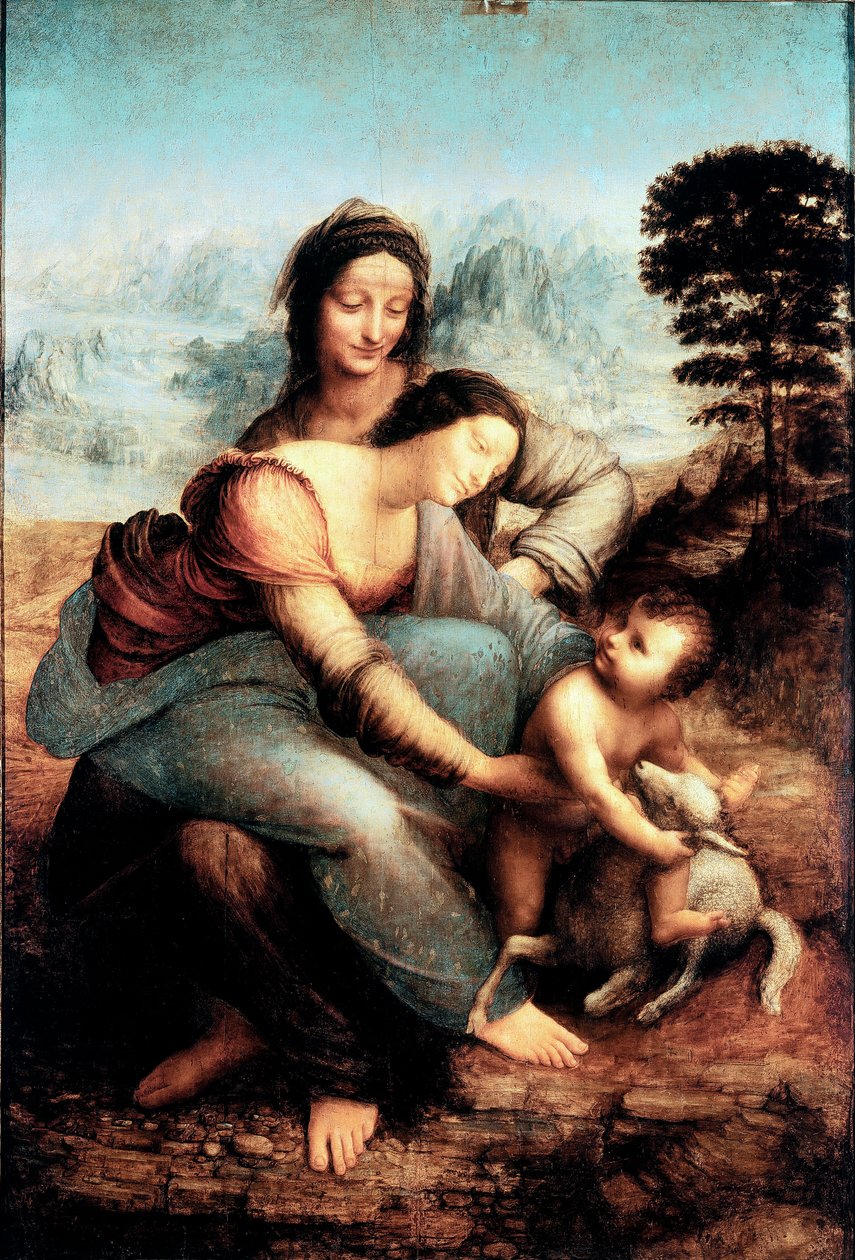 Neitsyt ja lapsi sekä Pyhä Anna, noin 1510 (öljy paneelille). tekijältä Leonardo da Vinci