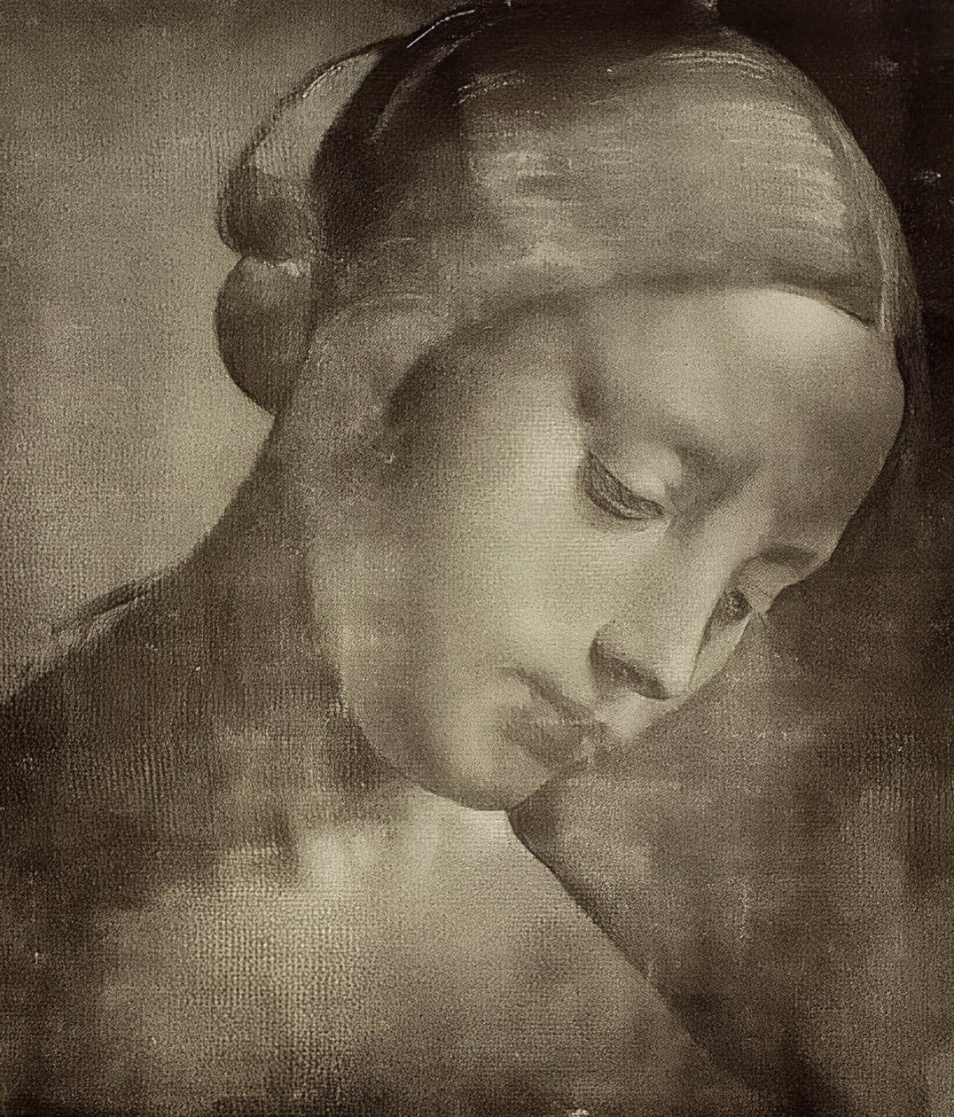 Naisen pää. 1470-1519 tekijältä Leonardo da Vinci