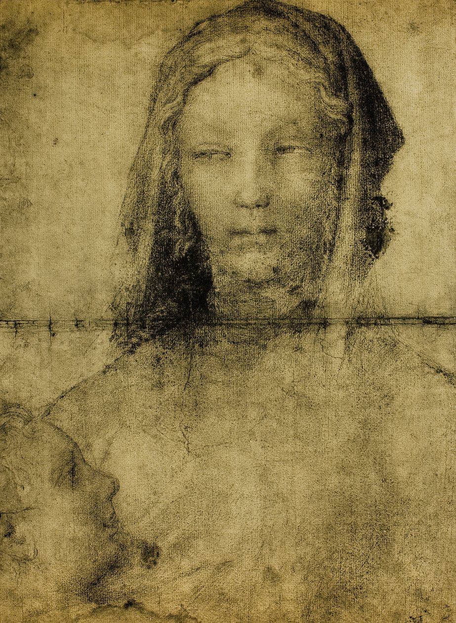 Opiskelu Neitsyelle; piirros Leonardon koulusta. Louvre, Pariisi tekijältä Leonardo da school of Vinci
