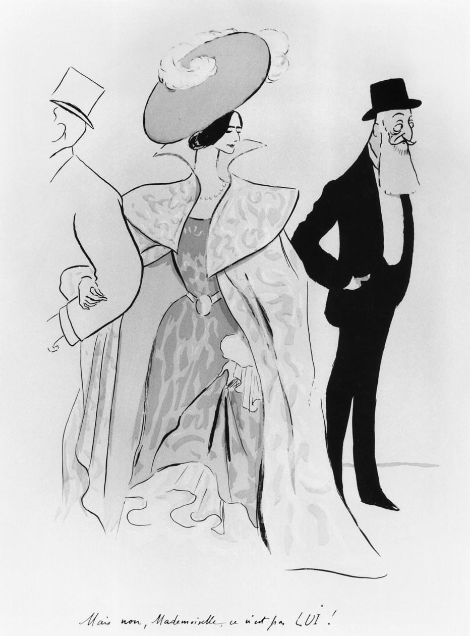 Karikatyyri Leopold II:sta (1835-1909) ja Cleo de Merodesta (1873-1966) tekijältä Leonetto Cappiello