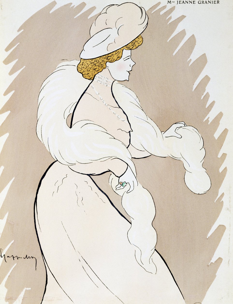 Näyttelijä Jeanne Granier (1852-1939), piirustus Leonetto Cappiello (1875-1942) tekijältä Leonetto Cappiello