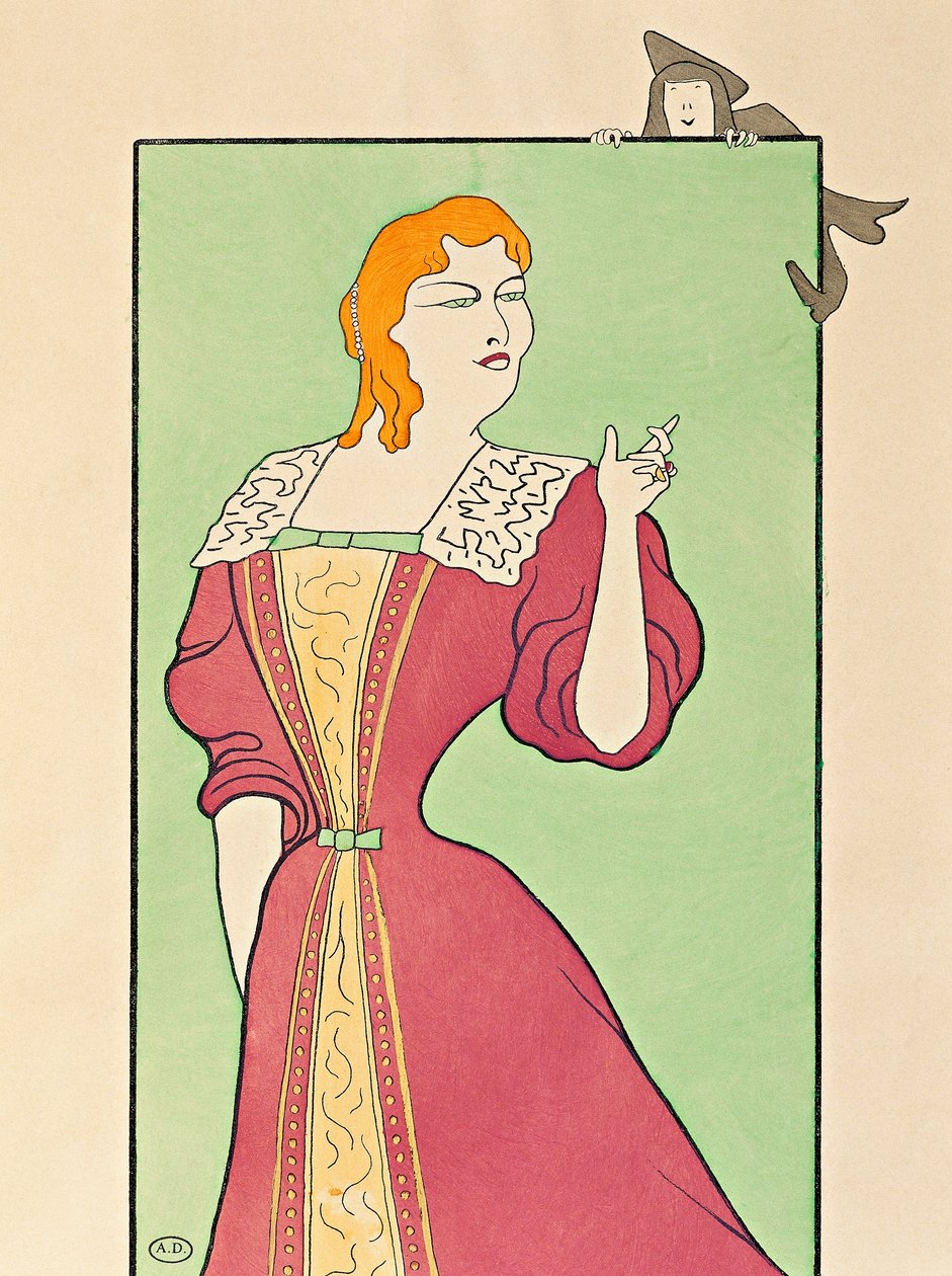 Näyttelijä Marie-Louise Marsy (1866-1942) Elmiran roolissa Tartuffe-elokuvassa tekijältä Leonetto Cappiello