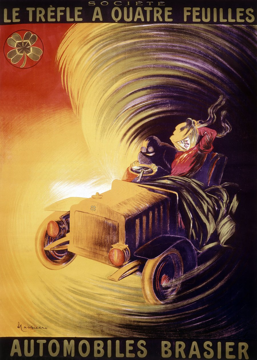 Leonetto Cappiellon mainos Brasier-autoista Ranskassa noin 1900-luvulla tekijältä Leonetto Cappiello