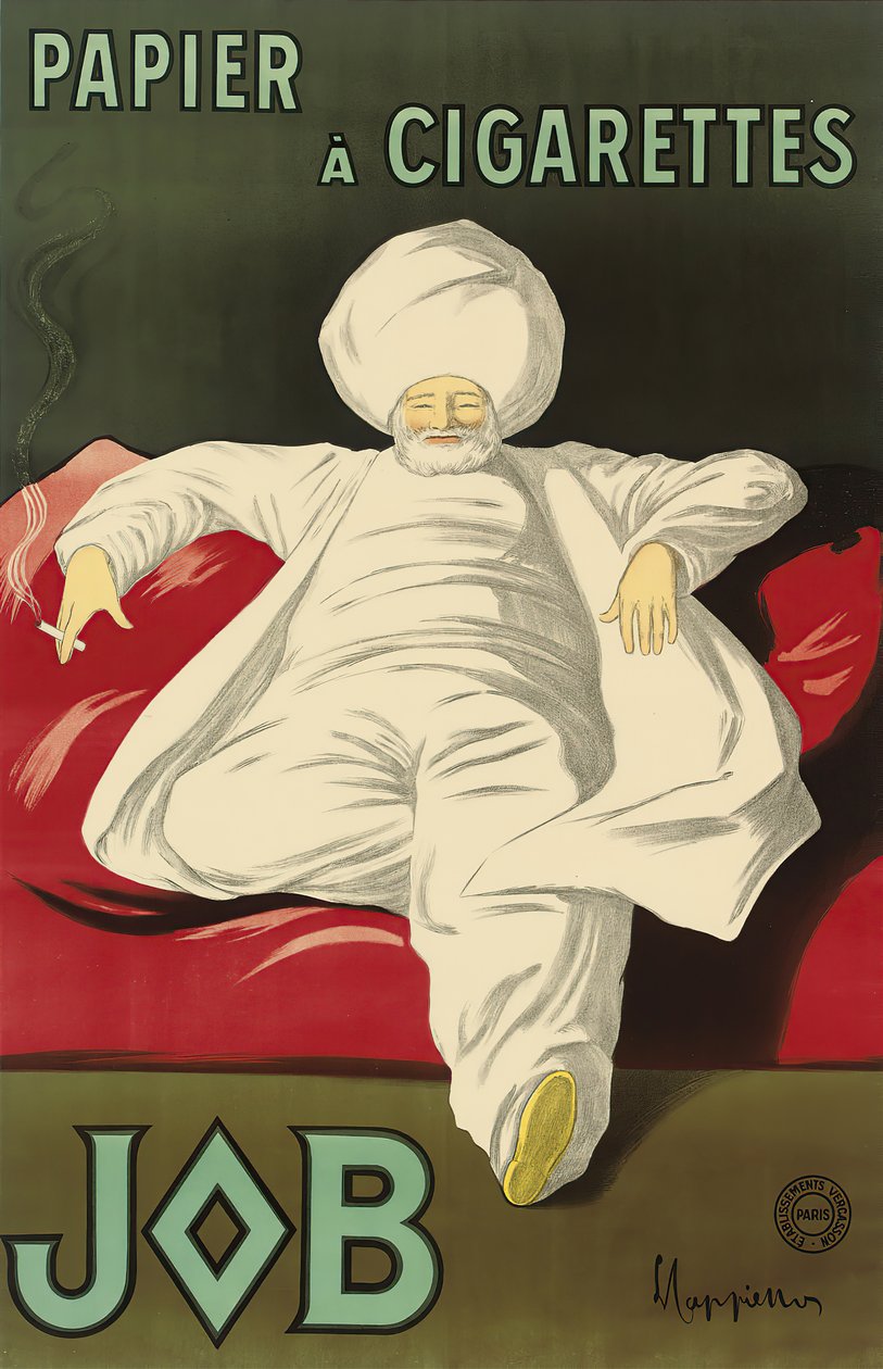 Mainosjuliste pehmopaperille Job, c. 1930. tekijältä Leonetto Cappiello