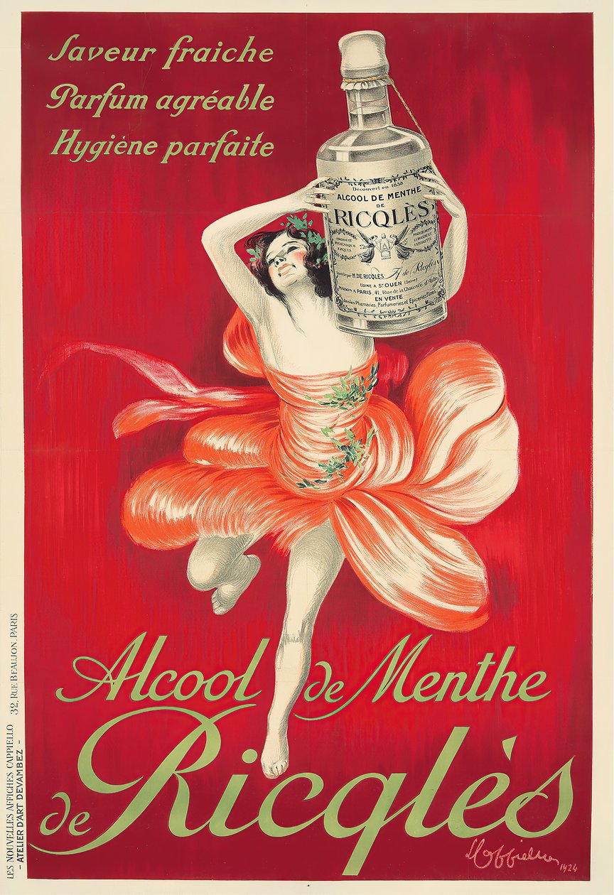 Ricqlèsin minttualkoholi, 1924. tekijältä Leonetto Cappiello