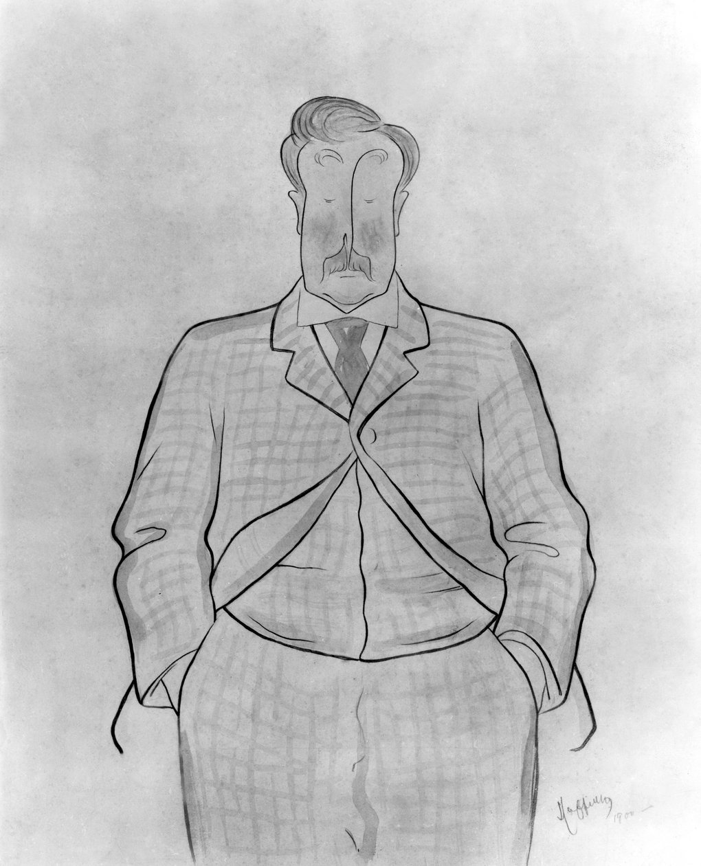 Alphonse Allais (1854-1905) ranskalainen toimittaja ja kirjailija, piirros Leonetto Cappiello tekijältä Leonetto Cappiello