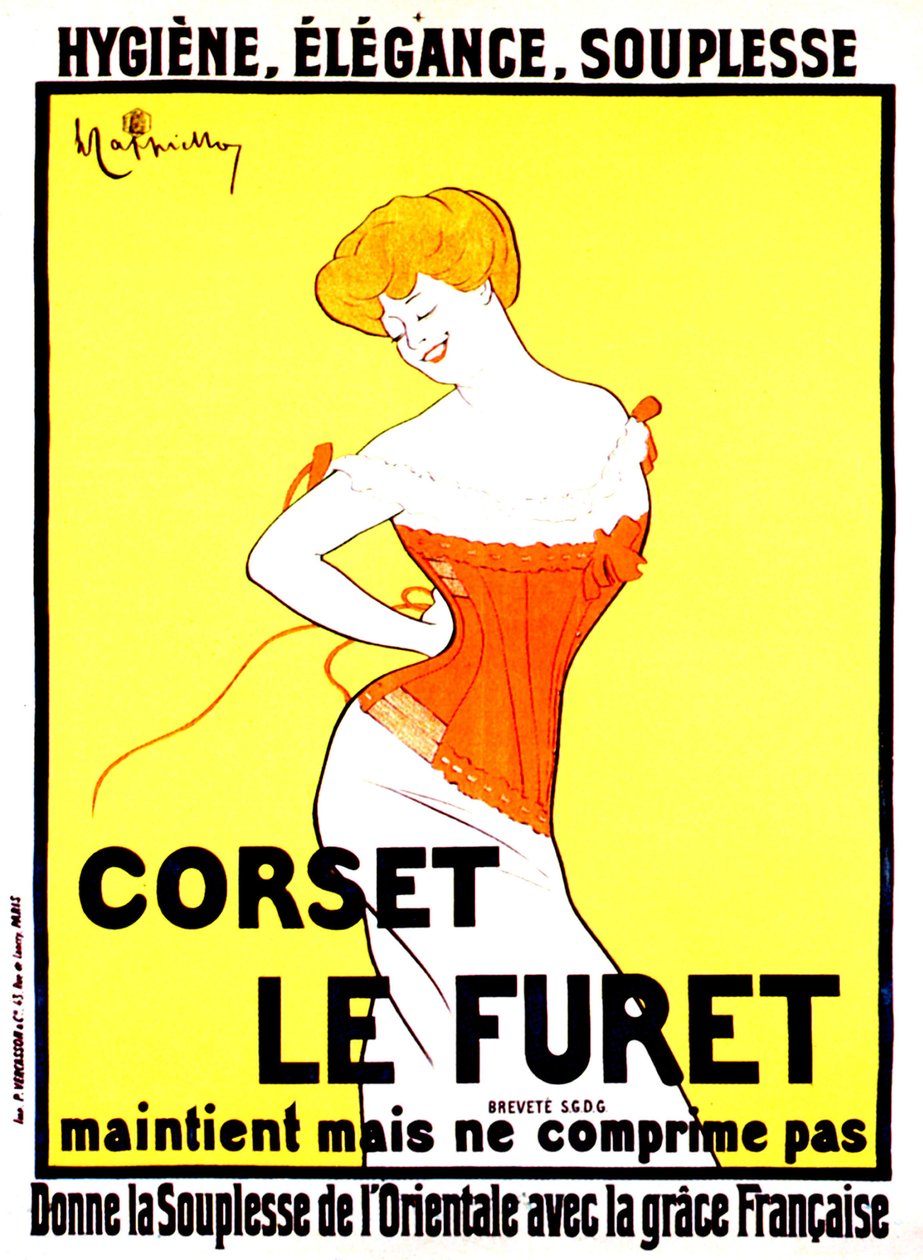 Leonetto Cappiellon korsettikuviomainos vuodelta 1901 tekijältä Leonetto Cappiello
