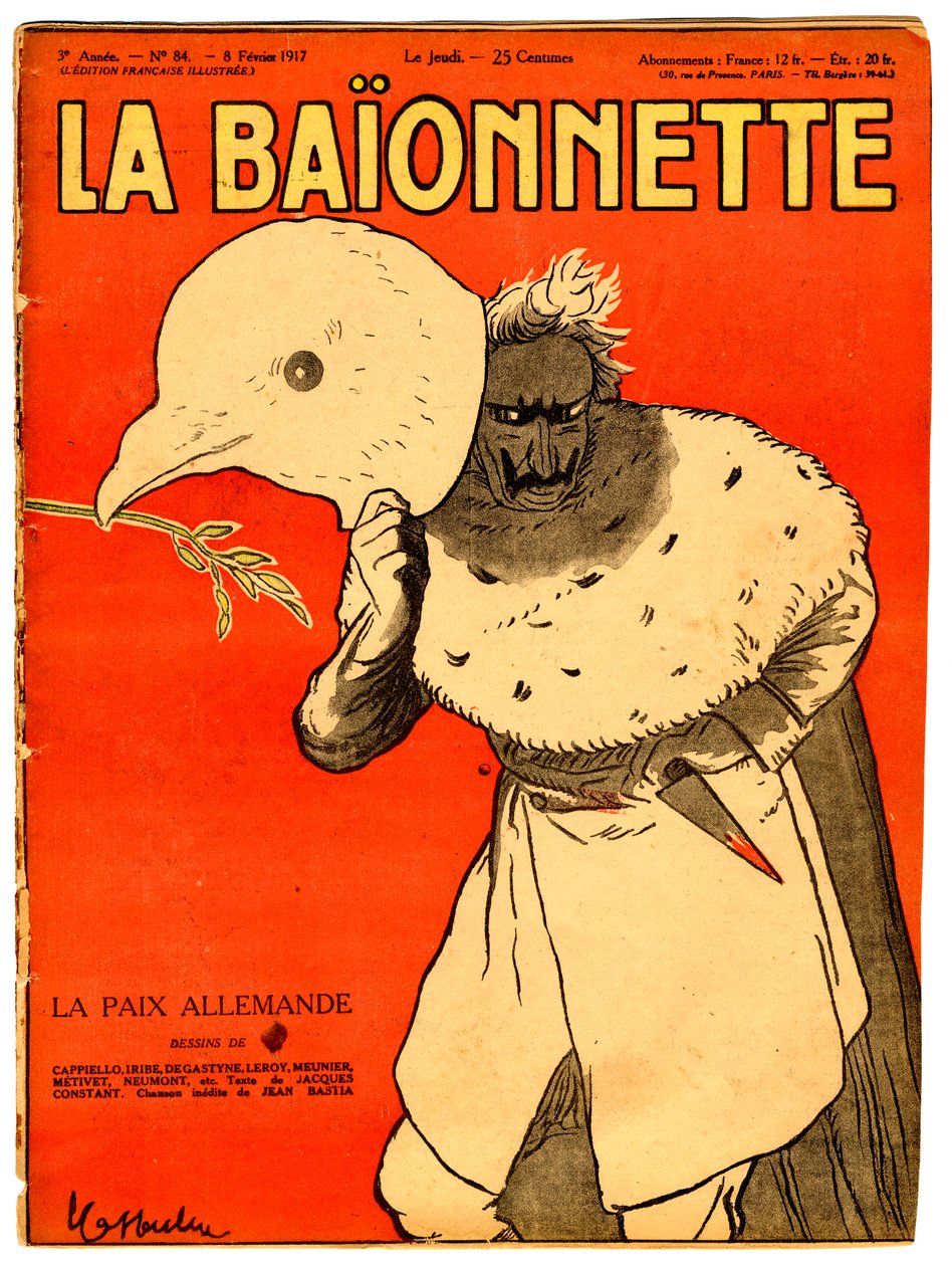 Kansi "" La Baionnette", satiirinen väreissä tekijältä Leonetto Cappiello