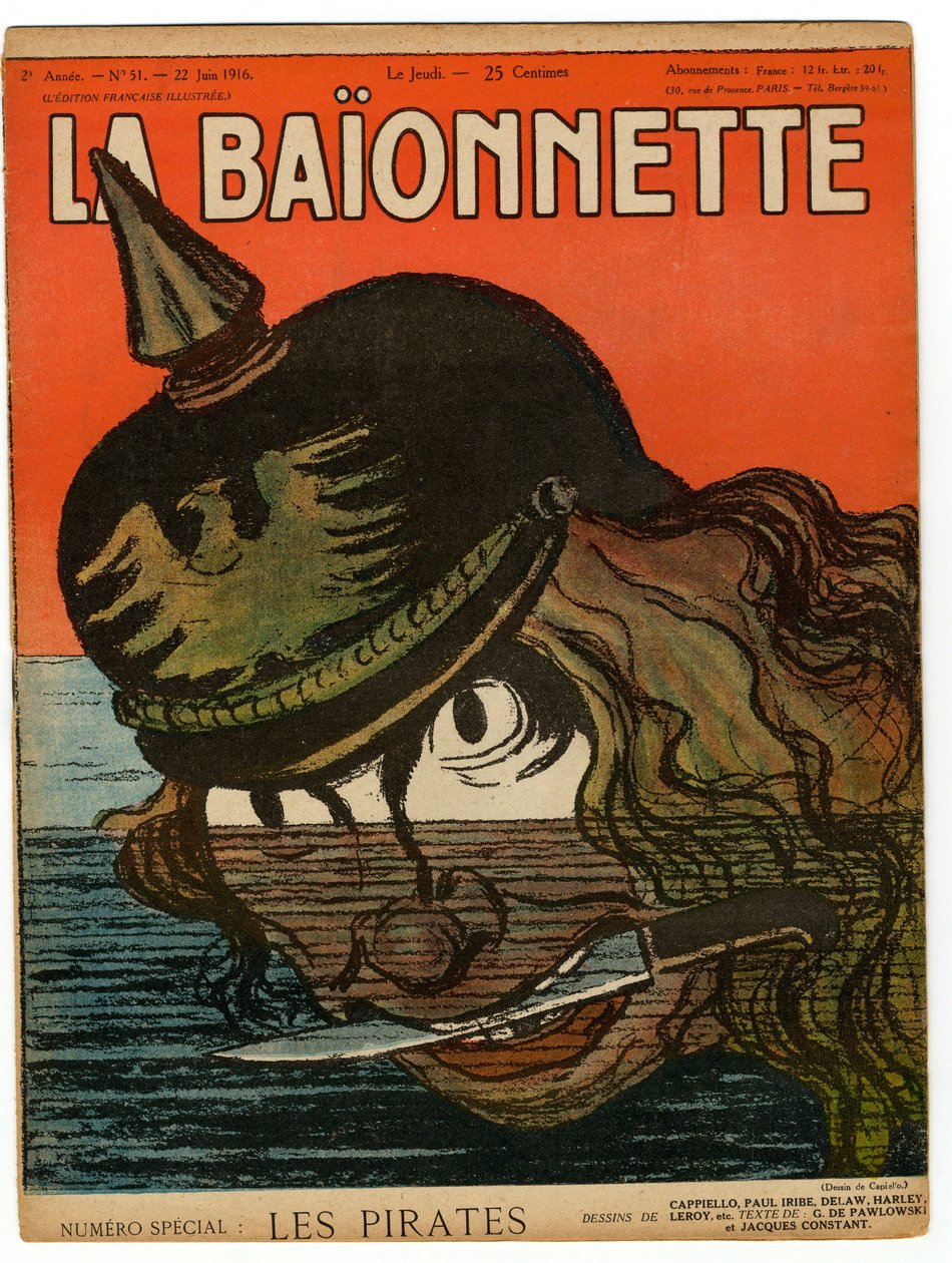 Kansi "" La Baionnette", satiirinen väreissä tekijältä Leonetto Cappiello