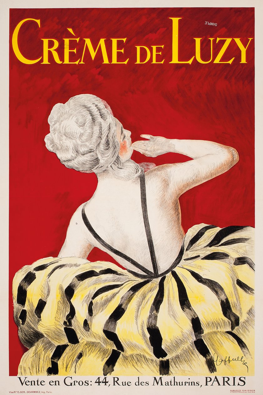 "Creme de Luzy", mainosjuliste pariisilaiselle kosmetiikkayritykselle Luzylle, 1919 tekijältä Leonetto Cappiello