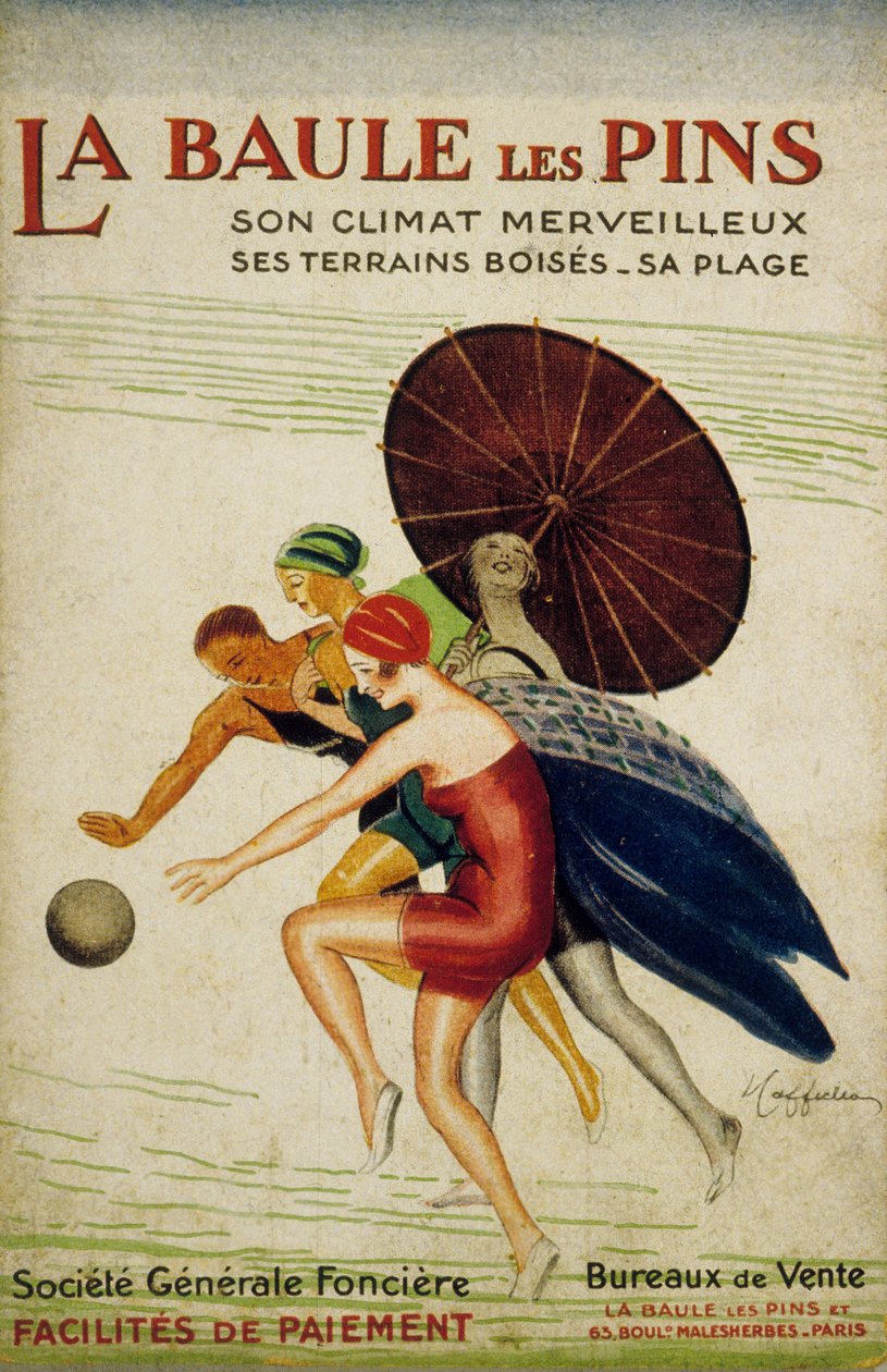 Leonetto Cappiellon ranskalainen mainos "societe Generale fonciere" -järjestölle La Baule les Pins, Ranska, 30-luku tekijältä Leonetto Cappiello