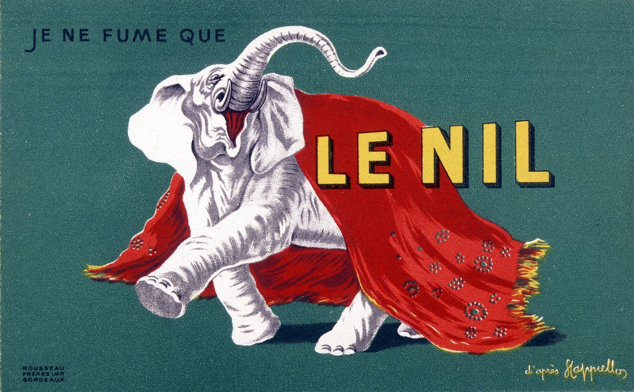 Poltan vain Niilia. Leonetto Cappiellon (1875-1942) savukemainosjuliste "Niili". sd. 20. vuosisata tekijältä Leonetto Cappiello