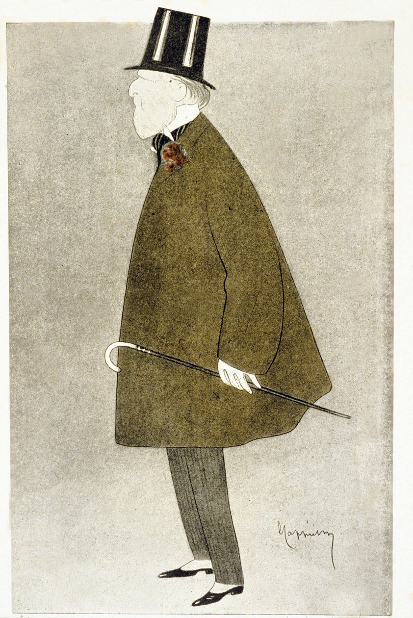 Jacques Doucet (1853¿1929), ranskalainen muotisuunnittelija, joka tunnetaan tyylikkäistä mekoistaan, jotka on valmistettu ohuista läpikuultavista materiaaleista päällekkäisissä pastelliväreissä. tekijältä Leonetto Cappiello