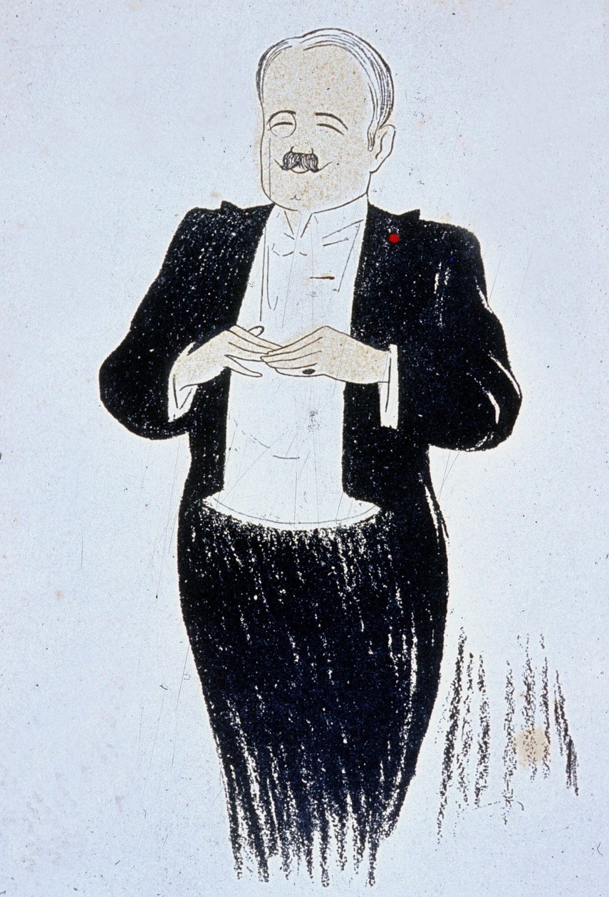 Marcel Prevost (1862-1941) ranskalaisen kirjailijan piirustus, Cappiello 1905 tekijältä Leonetto Cappiello