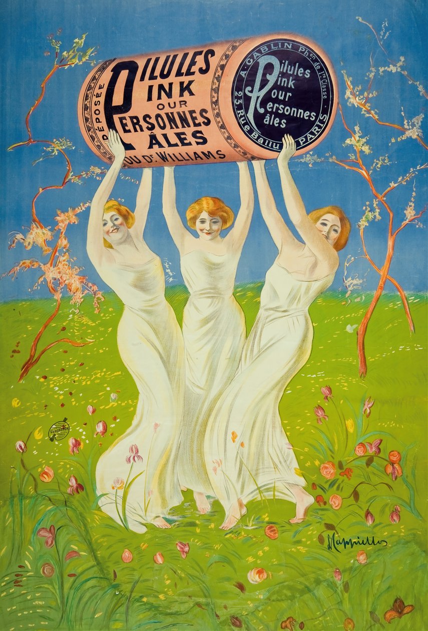 Vaaleanpunaisia ​​pillereitä kalpeille ihmisille, 1910. tekijältä Leonetto Cappiello