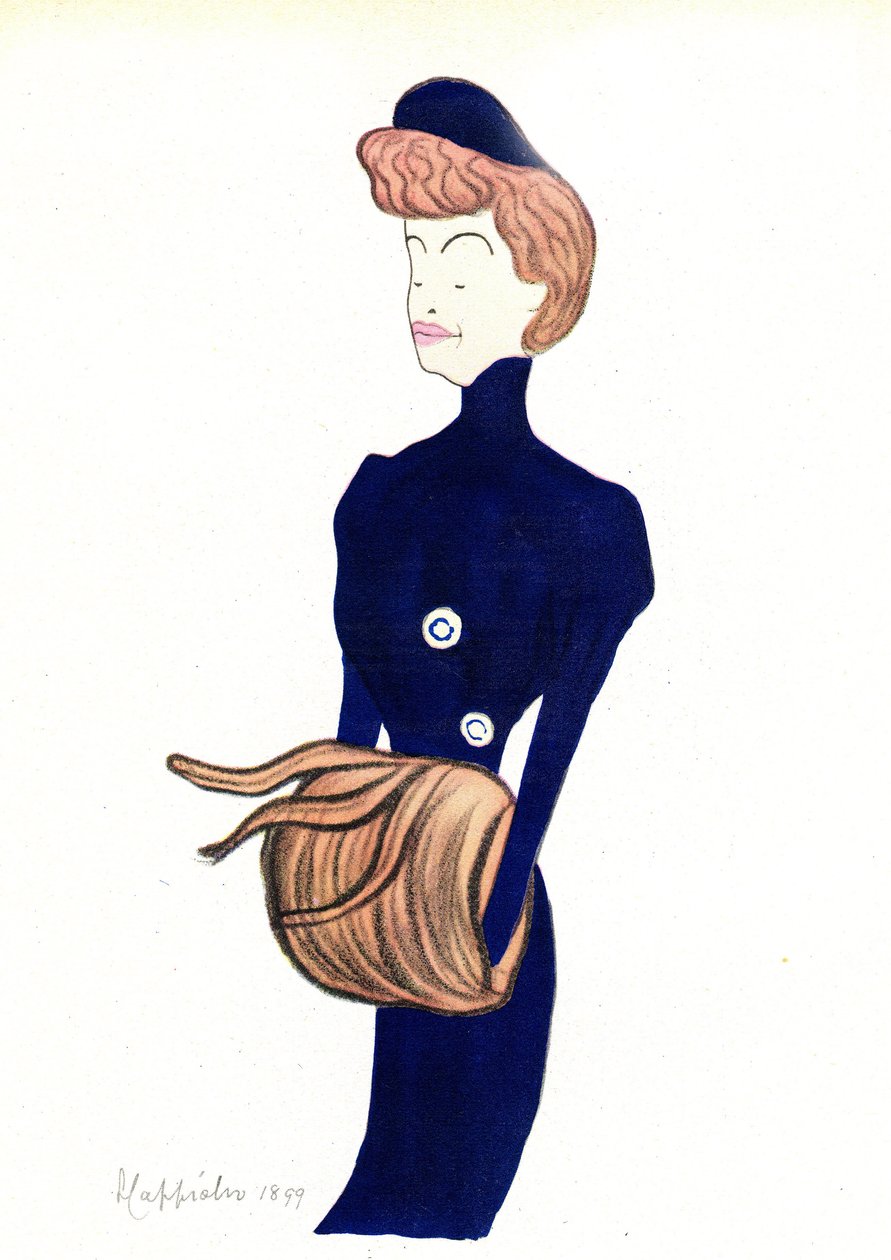 Muotokuva koomikko Gabrielle Reyusta, Rejanesta (1856-1920) Leonetto Cappiellon (1875-1942) karikatyyri 1903 tekijältä Leonetto Cappiello
