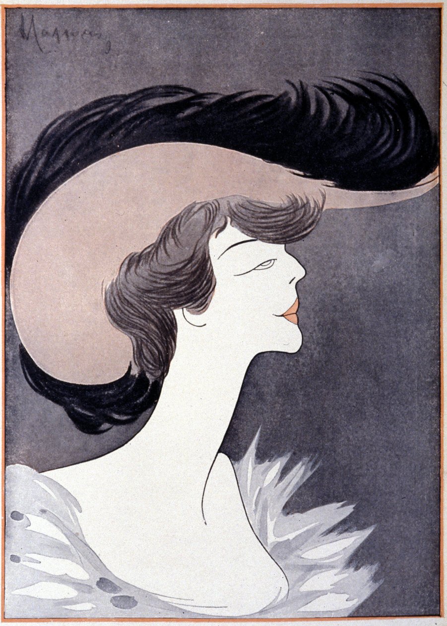 Muotokuva rouva Longworthista (Alice Roosevelt Longworth) (1884 - 1980), Theodore Rooseveltin tyttärestä. Sarjakuva Leonetto Cappiello. tekijältä Leonetto Cappiello