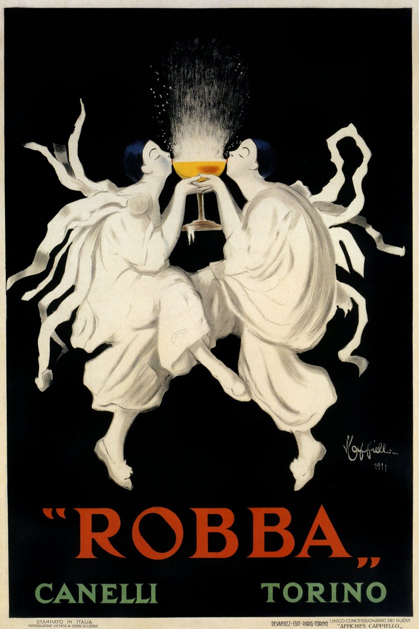 Spumante Robba Canelli -juliste, Torino, Italia, 1921 tekijältä Leonetto Cappiello