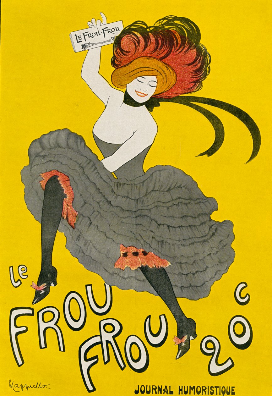 Juliste humoristiselle sanomalehdelle "Le Frou Frou" Leonetto Capiellon mukaan. Eduard Fuchsin kuvitetusta moraalihistoriasta keskiajalta nykypäivään, julkaistu 1909. tekijältä Leonetto Cappiello