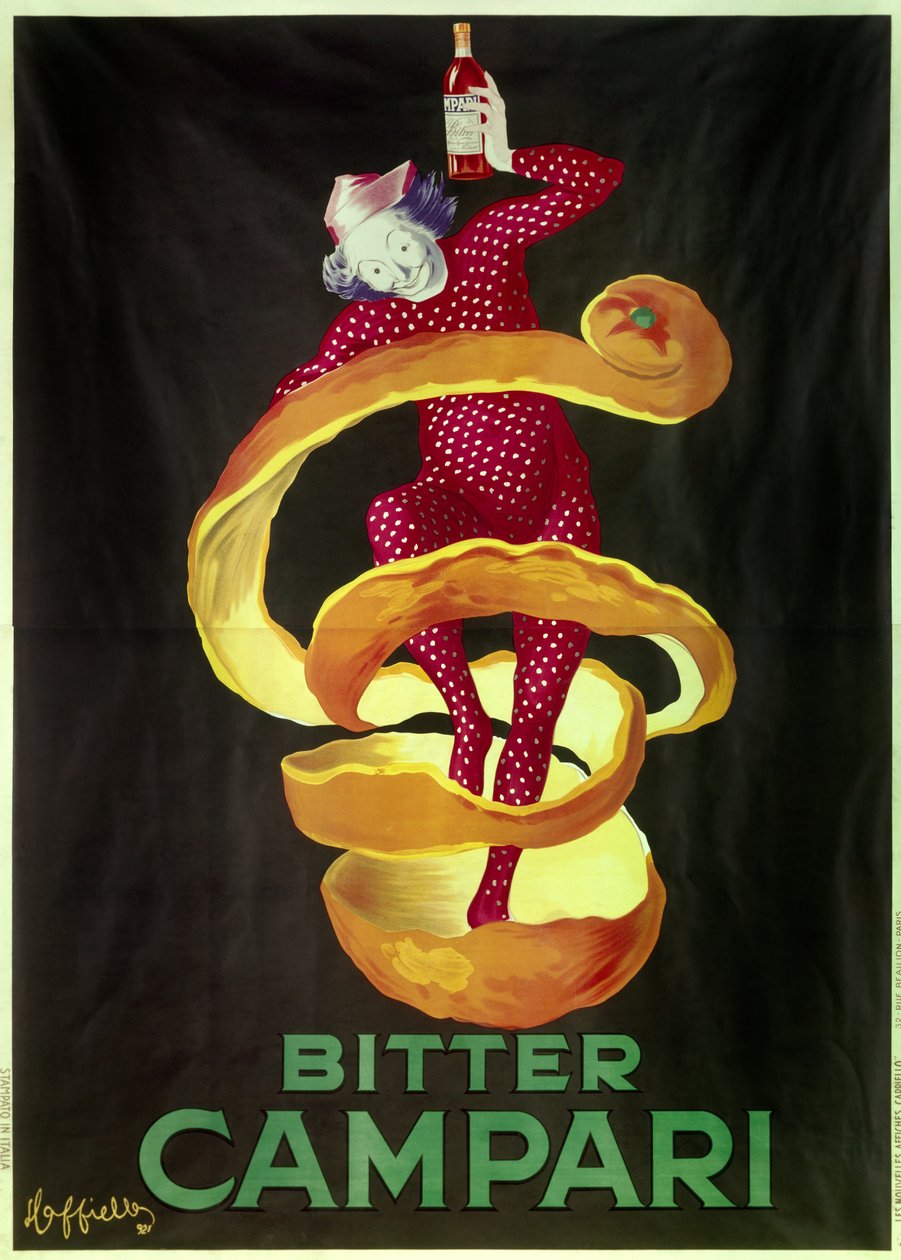Juliste aperitiiville Bitter Campari. Kuvitus Leonetto Cappiello (1875-1942) 1921 Pariisi, koristetaide tekijältä Leonetto Cappiello