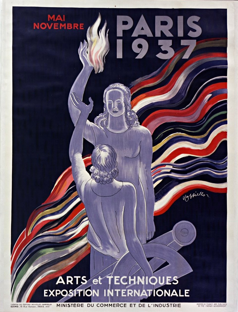 Juliste vuoden 1937 kansainvälisestä näyttelystä Pariisissa, 1937. tekijältä Leonetto Cappiello