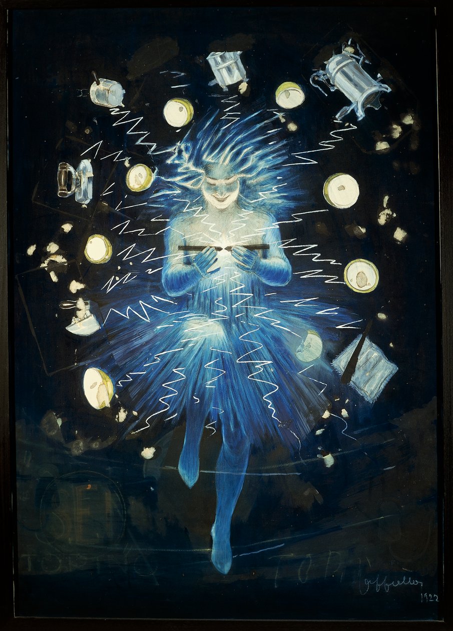 Luonnos sähkölaitteen mainoksesta, Leonetto Cappiello, pastellipiirros tekijältä Leonetto Cappiello