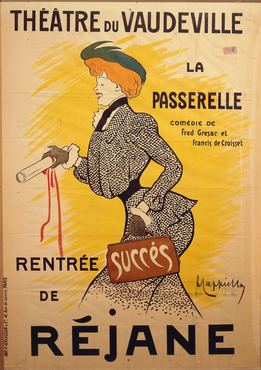 Theater du Vaudeville: La Passerelle, kirjoittanut Leonetto Cappiello (1875-1942), kuvitus tekijältä Leonetto Cappiello