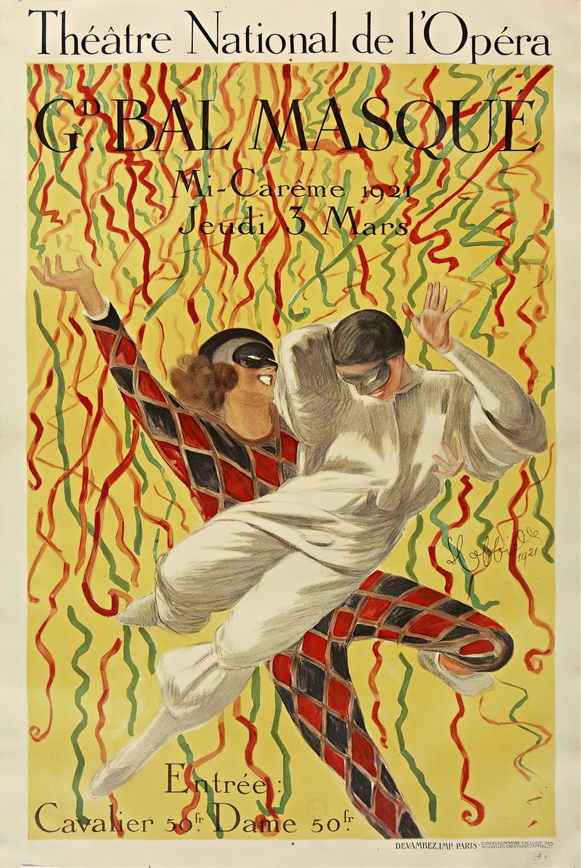 Kansallisoopperateatteri, Grand Mid-Carême Ball, 1921. tekijältä Leonetto Cappiello